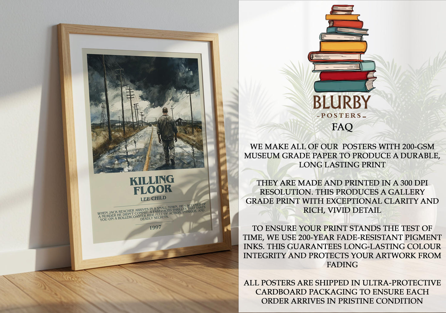 Killing Floor by Lee Child | Descriptive Modern Book Art | Poster