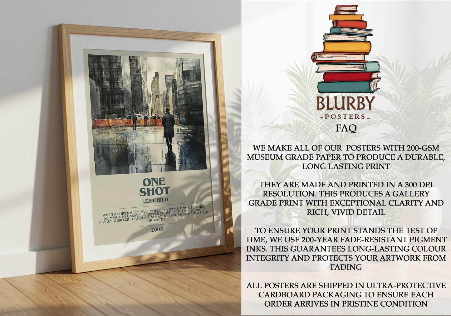 One Shot by Lee Child | Descriptive Modern Book Art | Poster