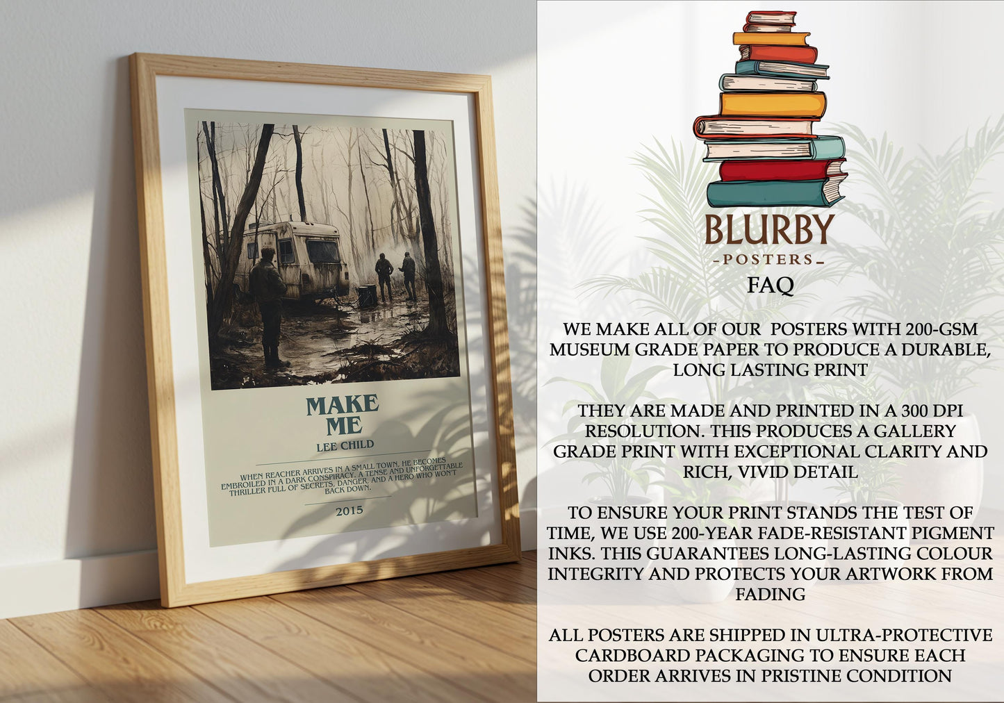 Make Me by Lee Child | Descriptive Modern Book Art | Poster