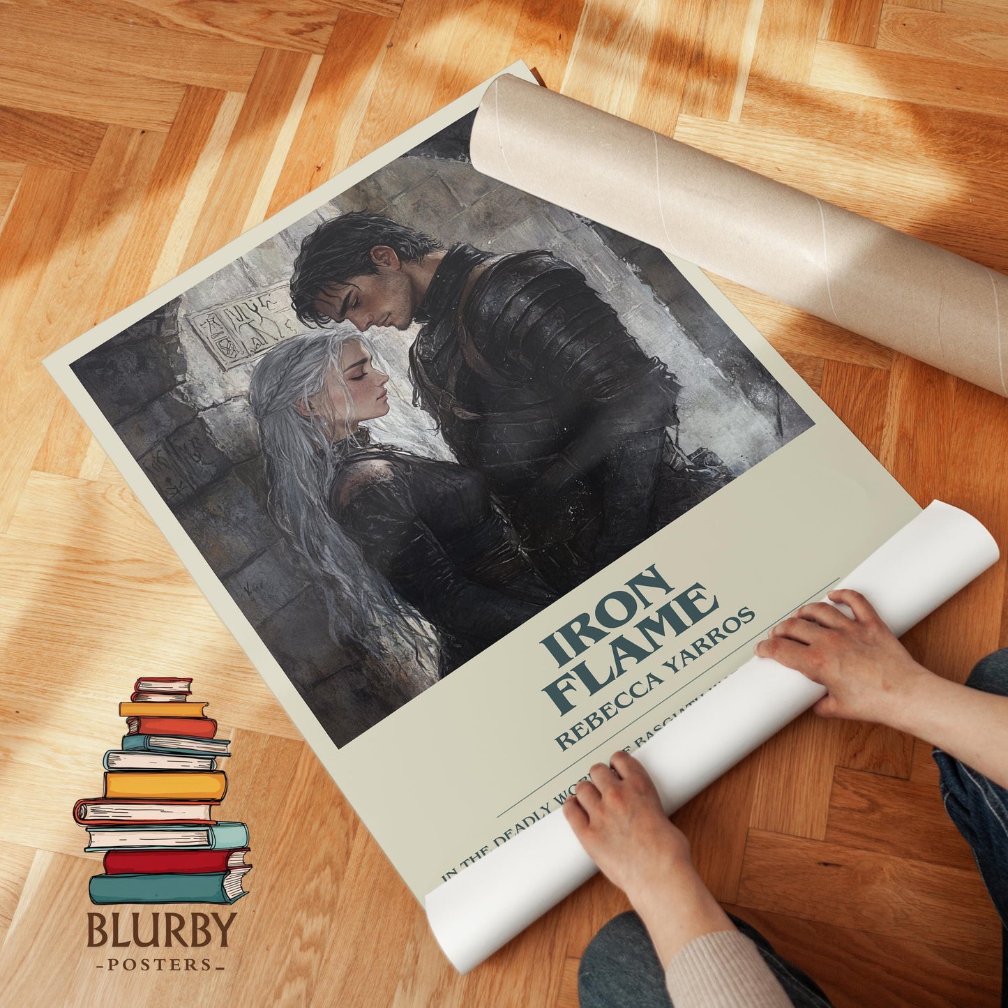 Iron Flame book poster packaging – museum-quality print rolled in protective tube