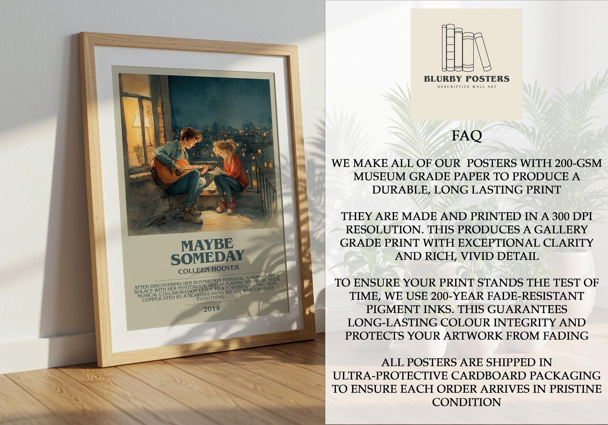 Maybe Someday by Colleen Hoover | Descriptive Book Poster | Modern