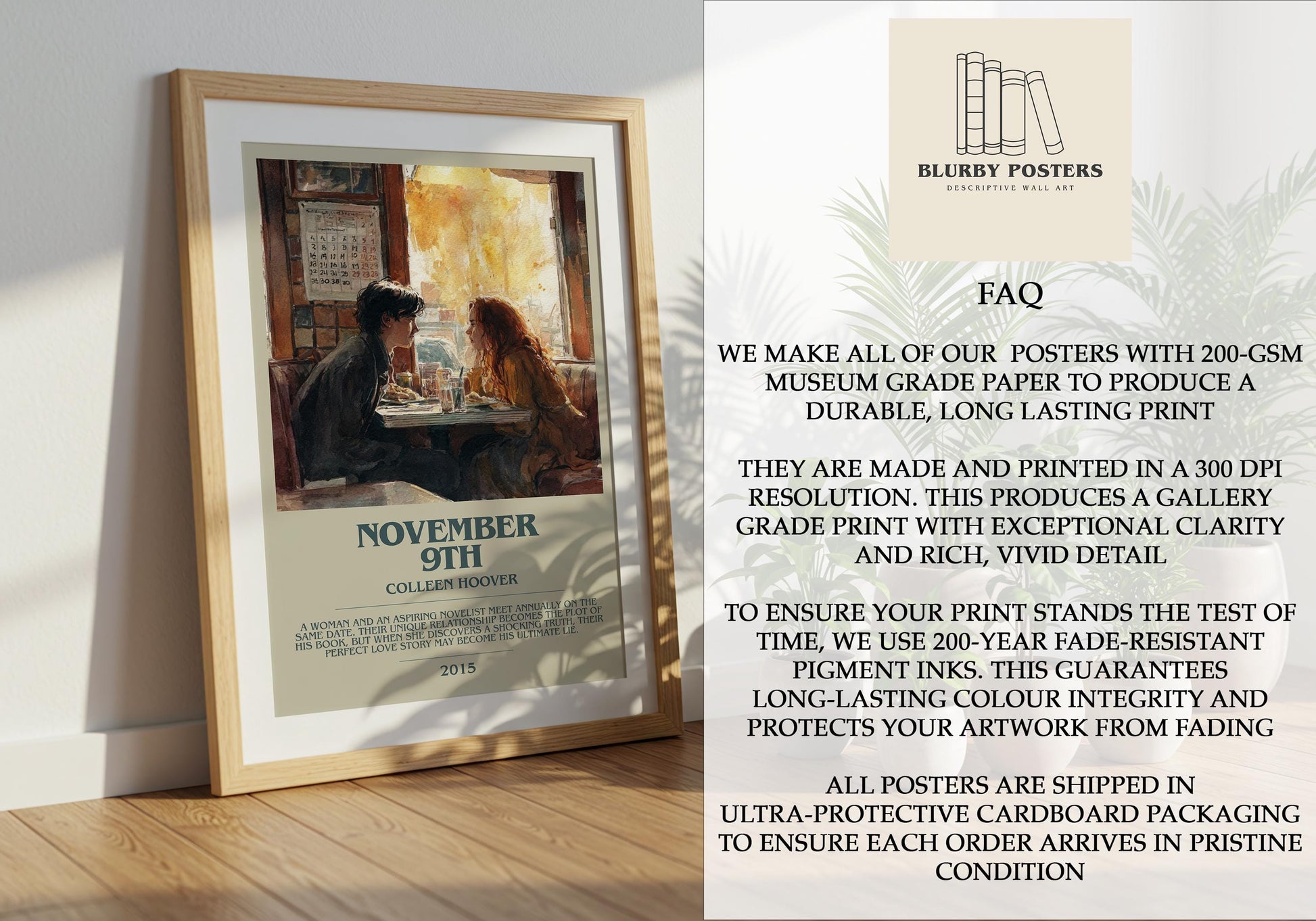 November 9th by Colleen Hoover | Descriptive Book Poster | Modern