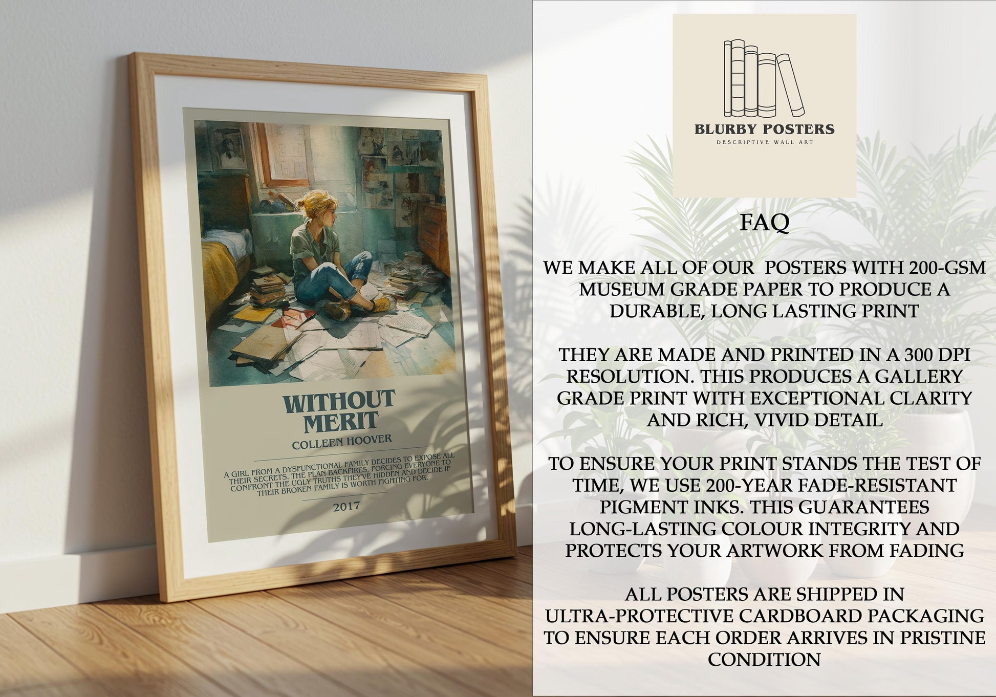 Without Merit by Colleen Hoover | Descriptive Book Poster | Modern