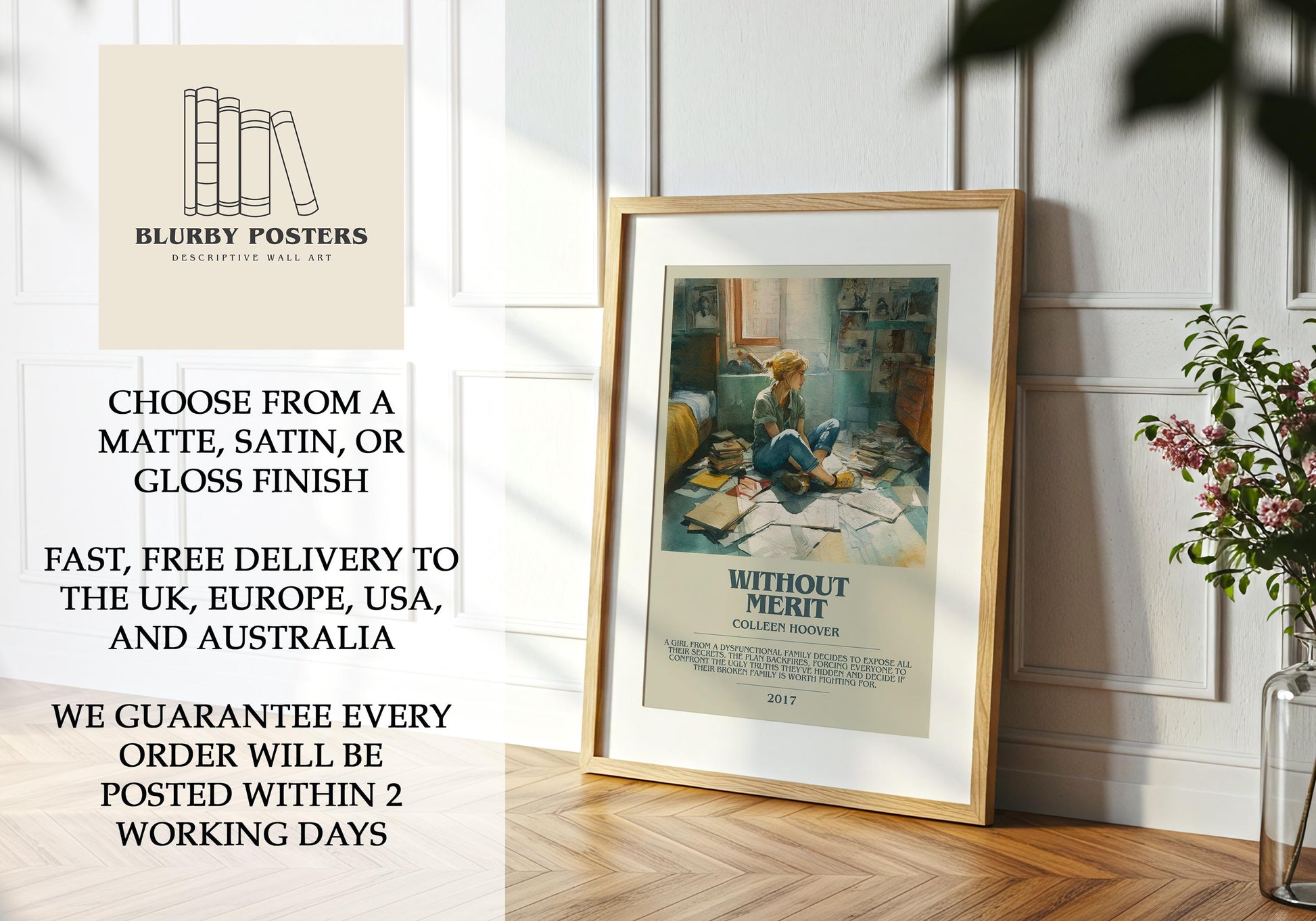 Without Merit by Colleen Hoover | Descriptive Book Poster | Modern