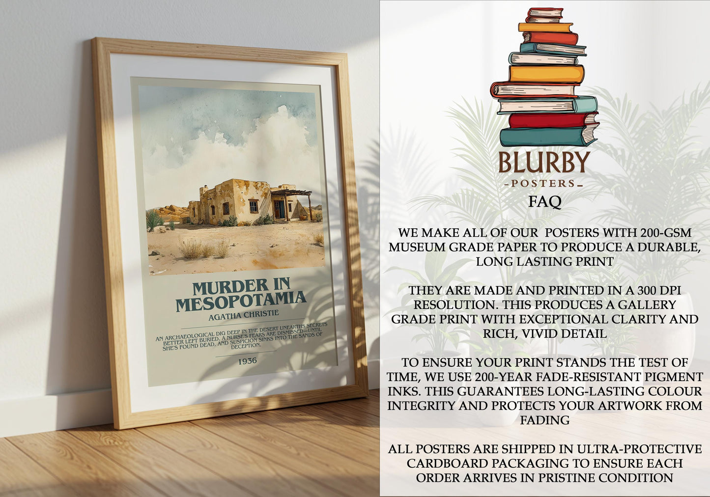 Muder In Mesopotamia by Agatha Christie | Descriptive Modern Book Art | Poster