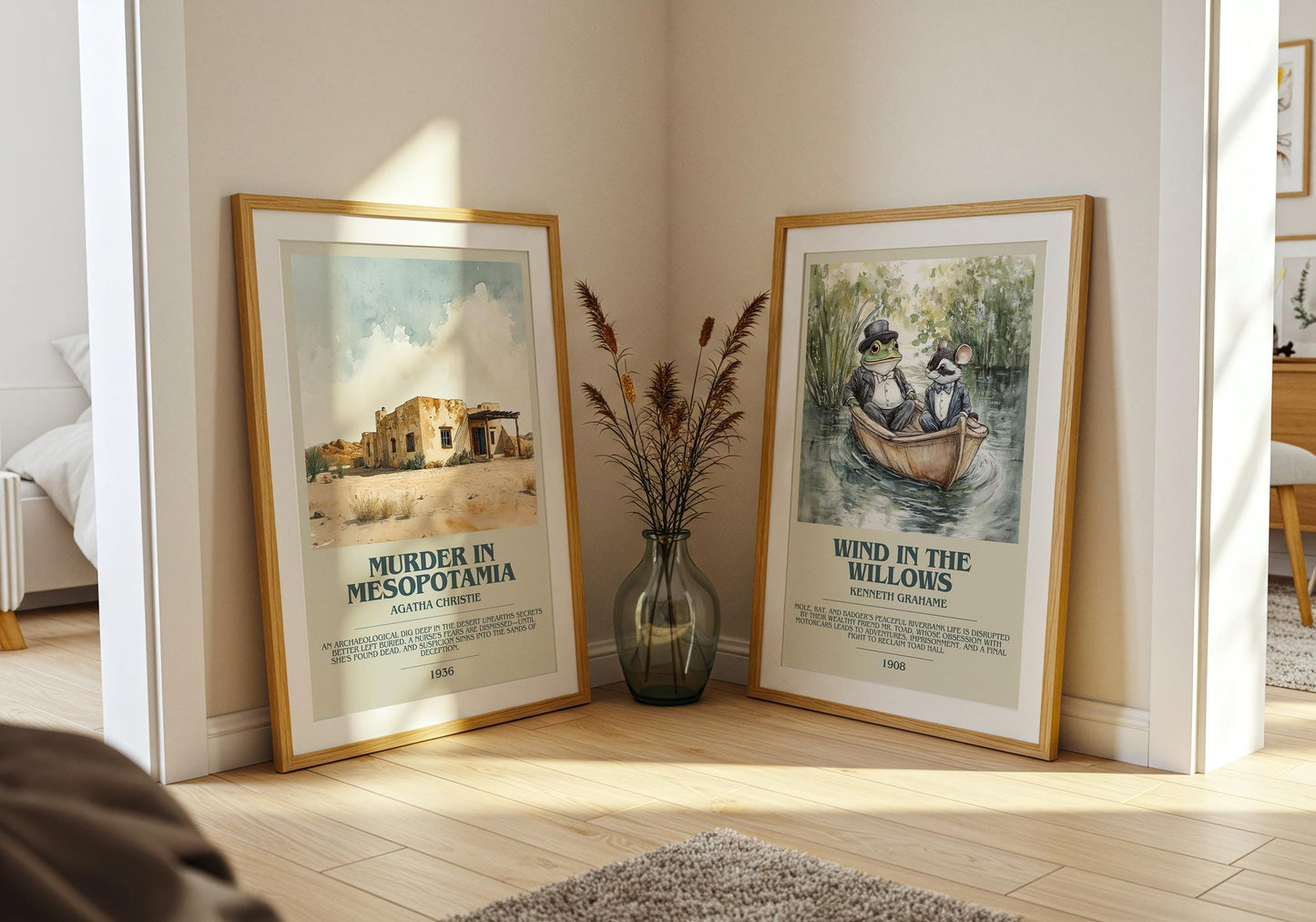 Murder in Mesopotamia bookish poster paired in gallery wall – literary art prints