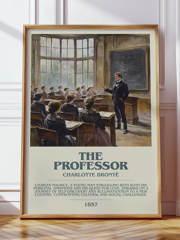 The Professor bookish print in frame leaning in hallway – gothic wall art