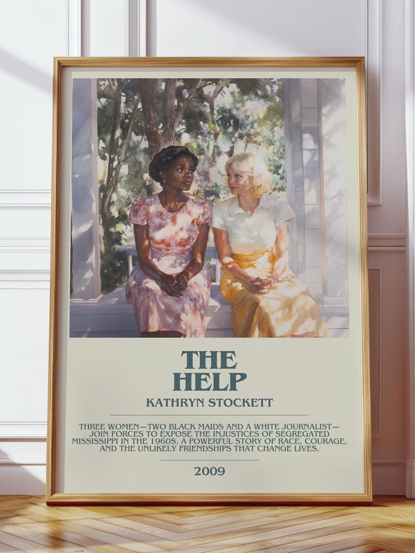 The Help bookish print in frame leaning in hallway – historical fiction wall art