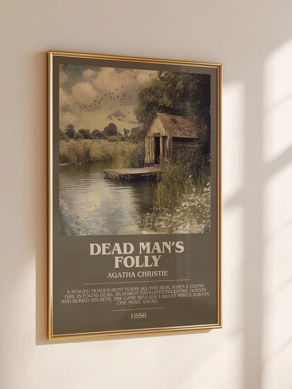 Dead Man's Folly bookish book poster framed on wall – mystery wall art