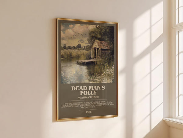 Dead Man's Folly bookish book poster framed on wall – mystery wall art