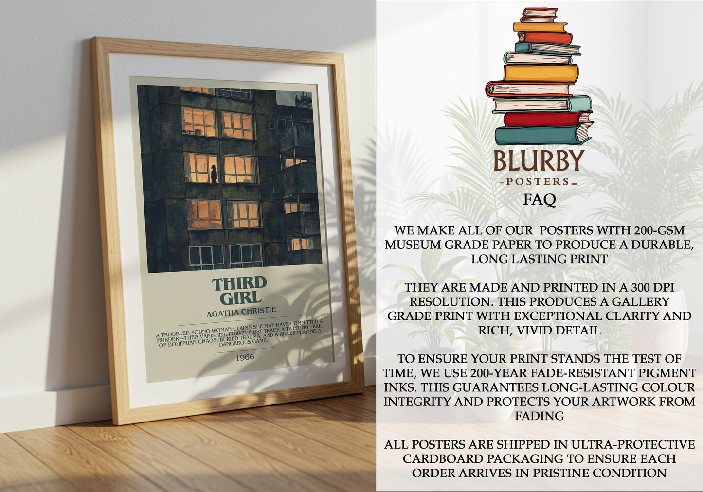 Third Girl by Agatha Christie | Descriptive Modern Book Art | Poster