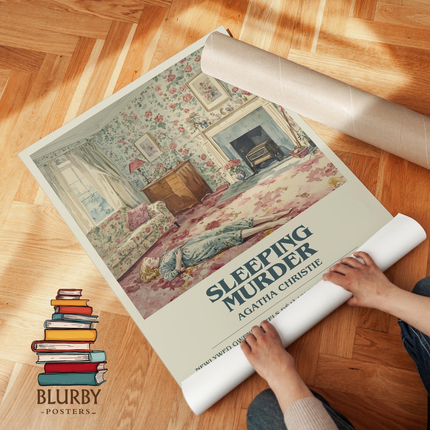 Sleeping Murder book poster packaging – museum-quality print rolled in protective tube