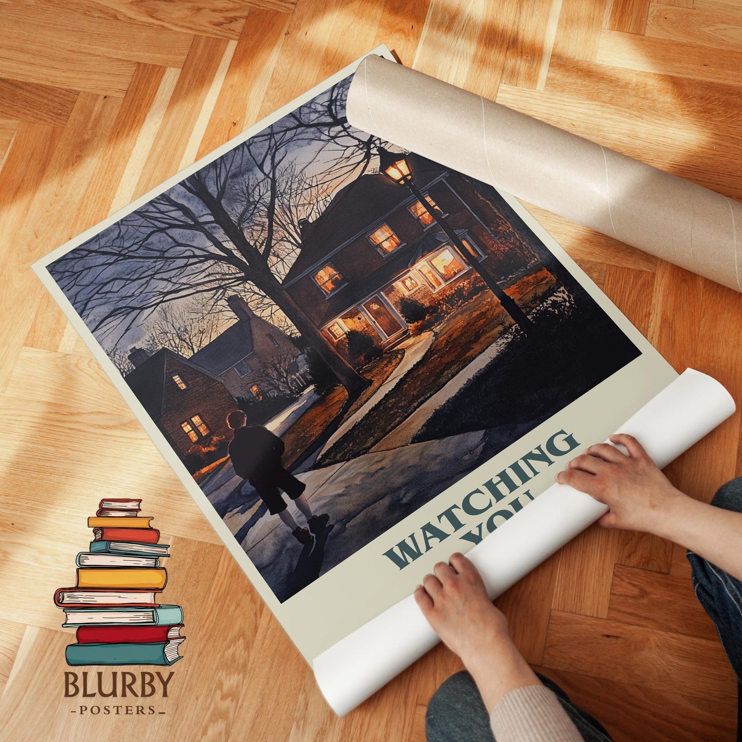 Watching You book poster packaging – museum-quality print rolled in protective tube