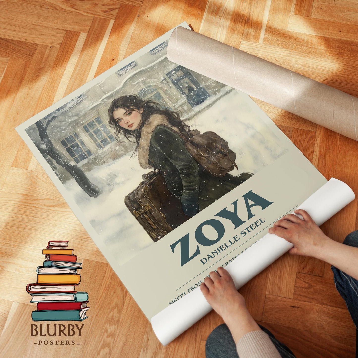 Zoya book poster packaging – museum-quality print rolled in protective tube