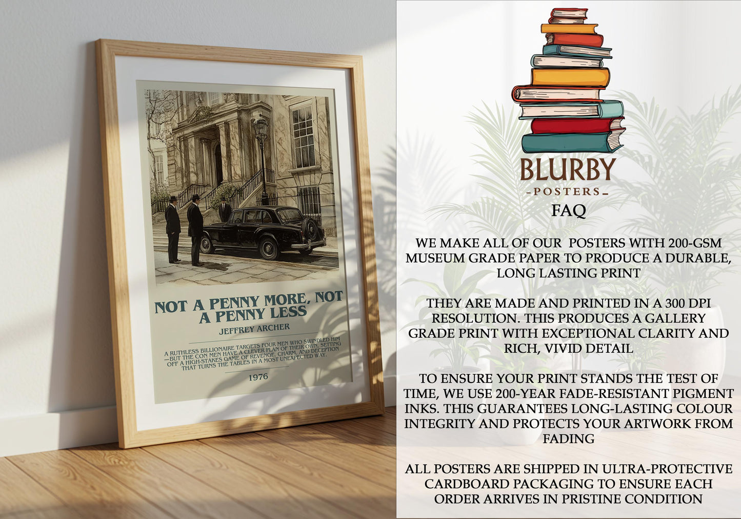 Not A Penny More, Not A Penny Less by Jeffrey Archer | Descriptive Modern Book Art | Poster