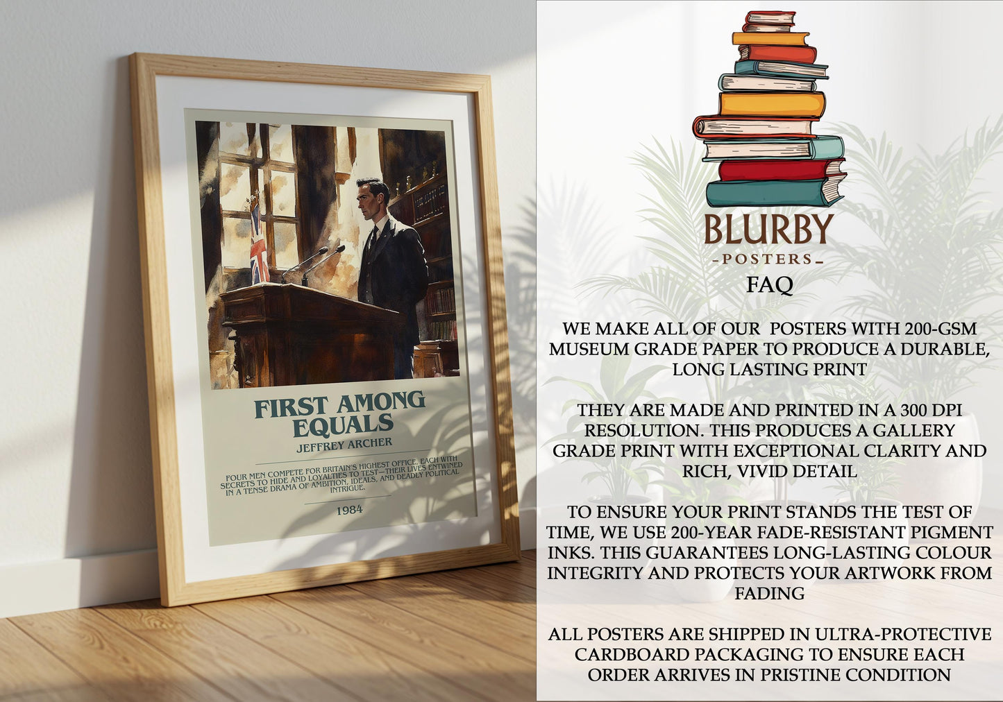 First Among Equals by Jeffrey Archer | Descriptive Modern Book Art | Poster