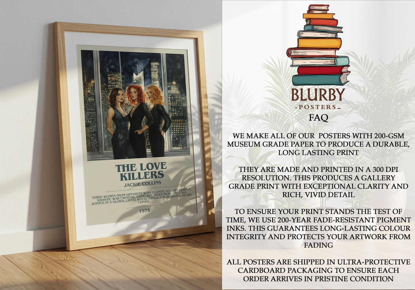 The Love Killers by Jackie Collins | Descriptive Modern Book Art | Poster