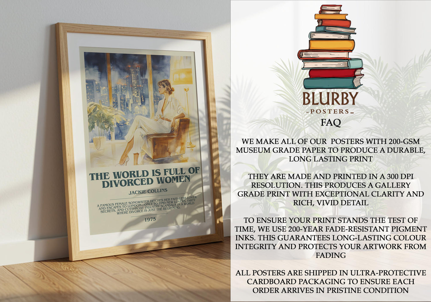 The World Is Full Of Divorced Women by Jackie Collins | Descriptive Modern Book Art | Poster