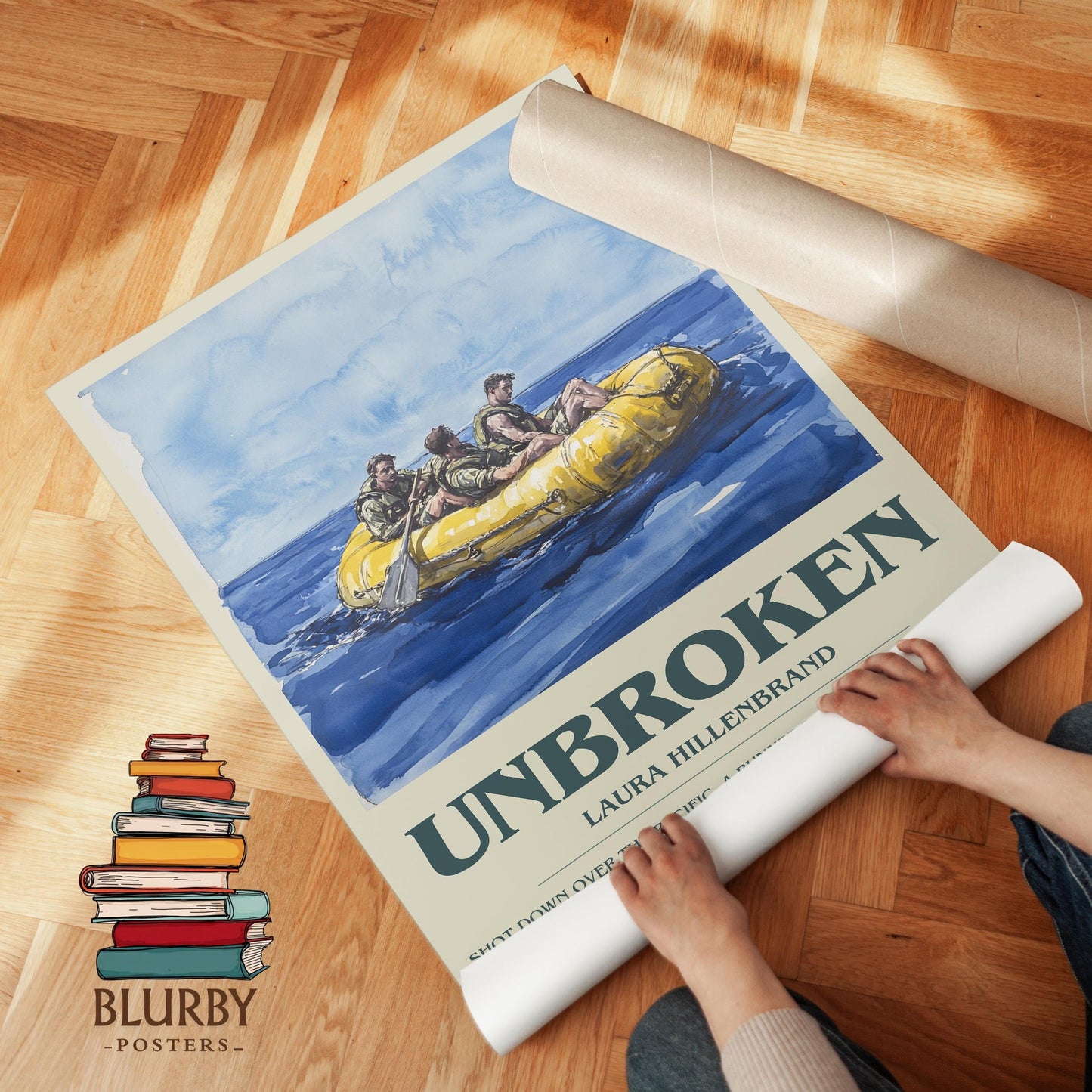 Unbroken book poster packaging – museum-quality print rolled in protective tube