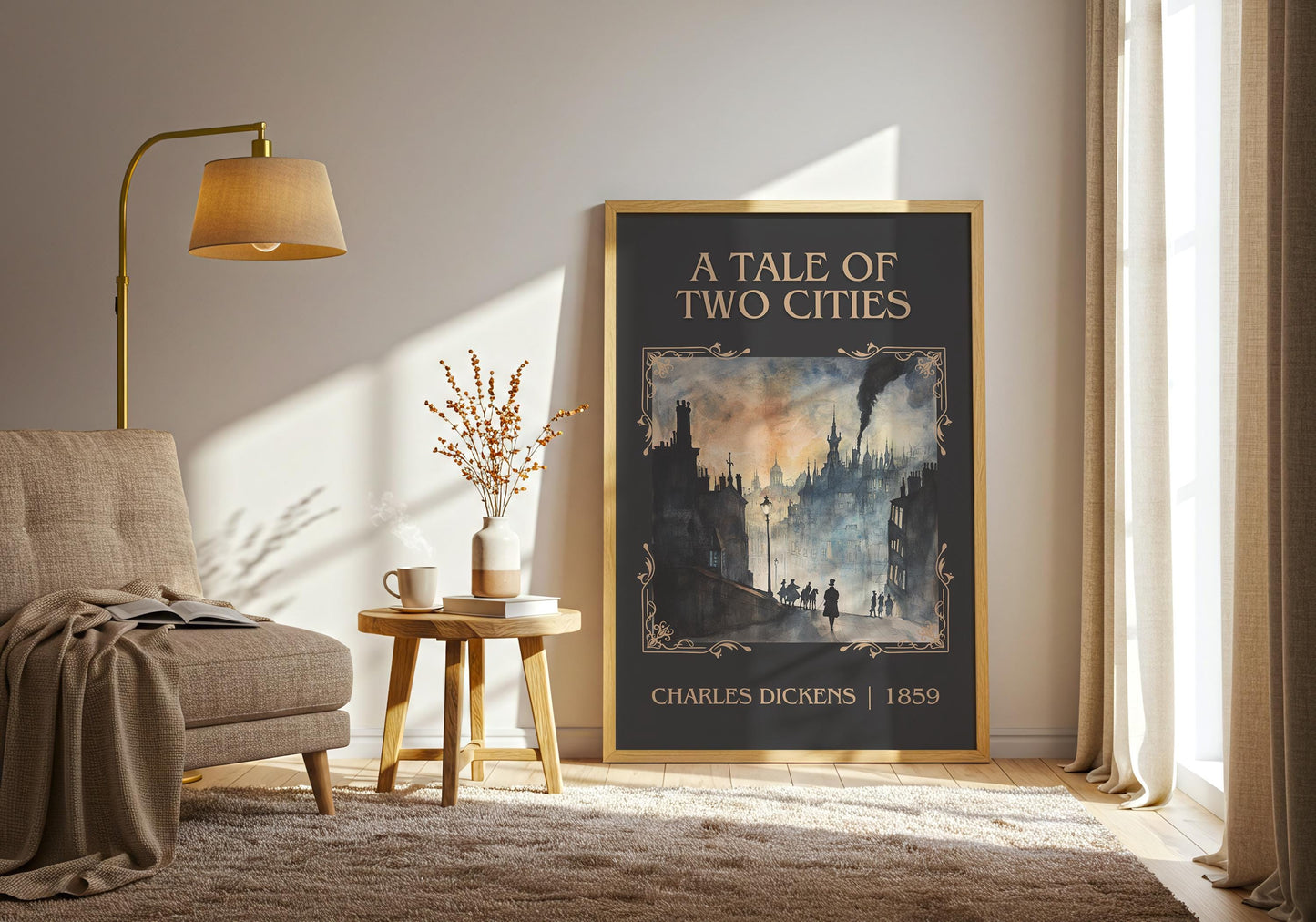 A Tale of Two Cities by Charles Dickens | Descriptive Book Poster | Minimalist