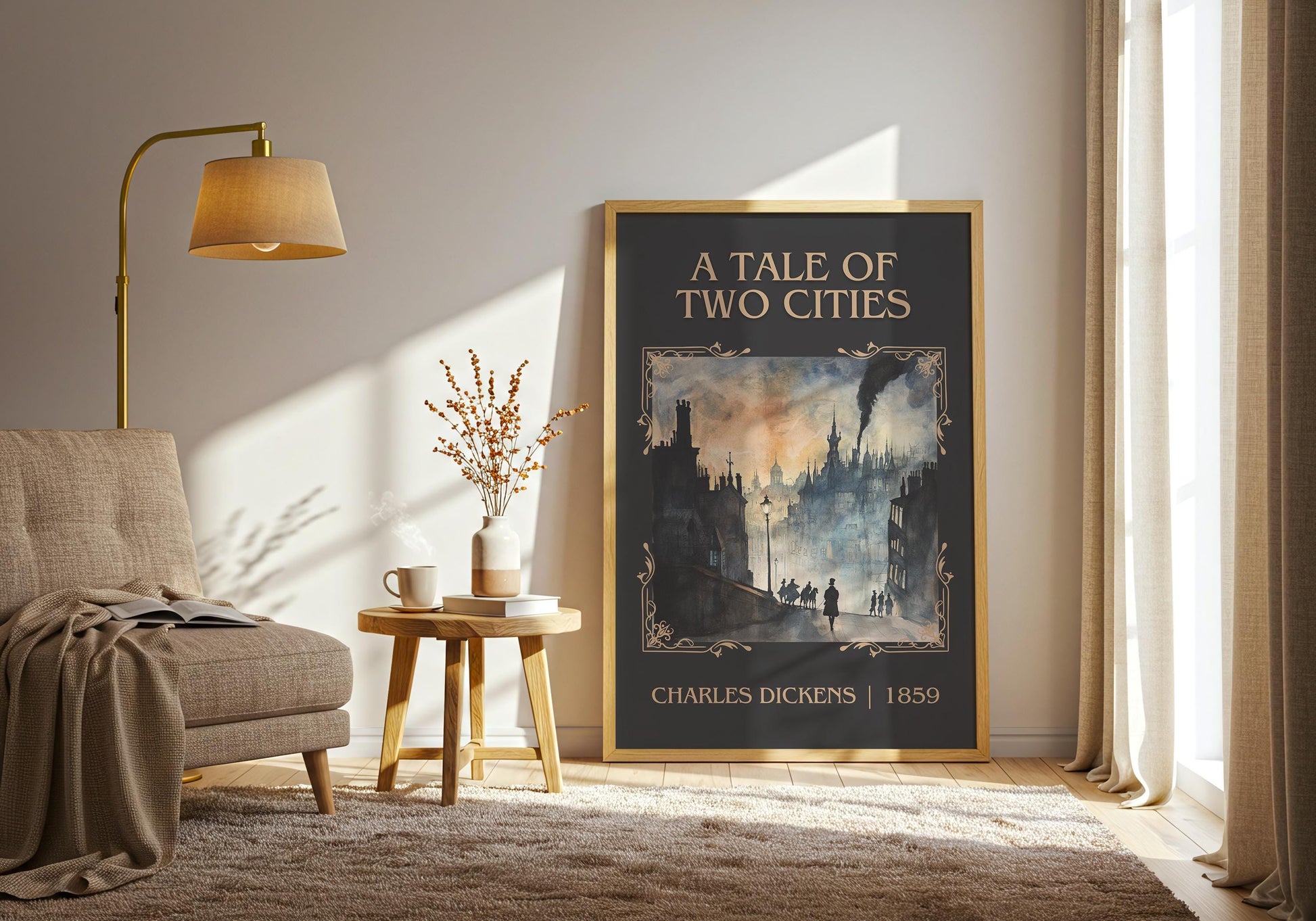 A Tale of Two Cities by Charles Dickens | Descriptive Book Poster | Minimalist