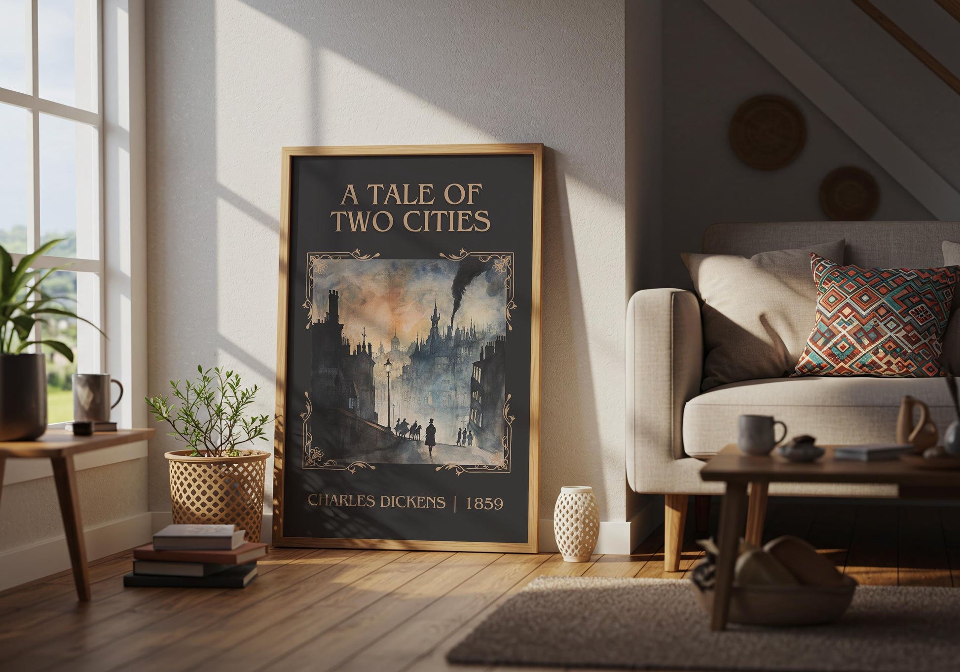 A Tale of Two Cities by Charles Dickens | Descriptive Book Poster | Minimalist