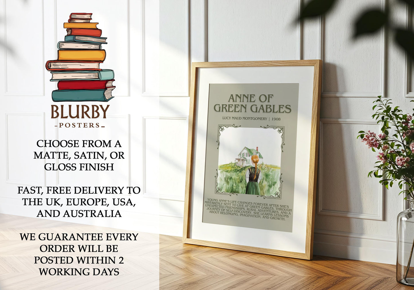 Anne Of Green Gables by Lucy Maud Montgomery | Descriptive Book Poster | Blurby
