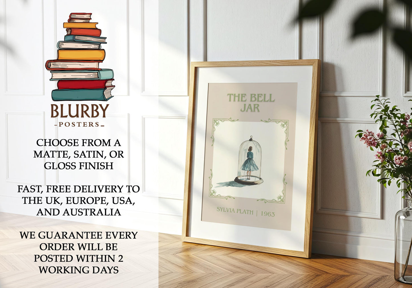 The Bell Jar book poster packaging – museum-quality print rolled in protective tube