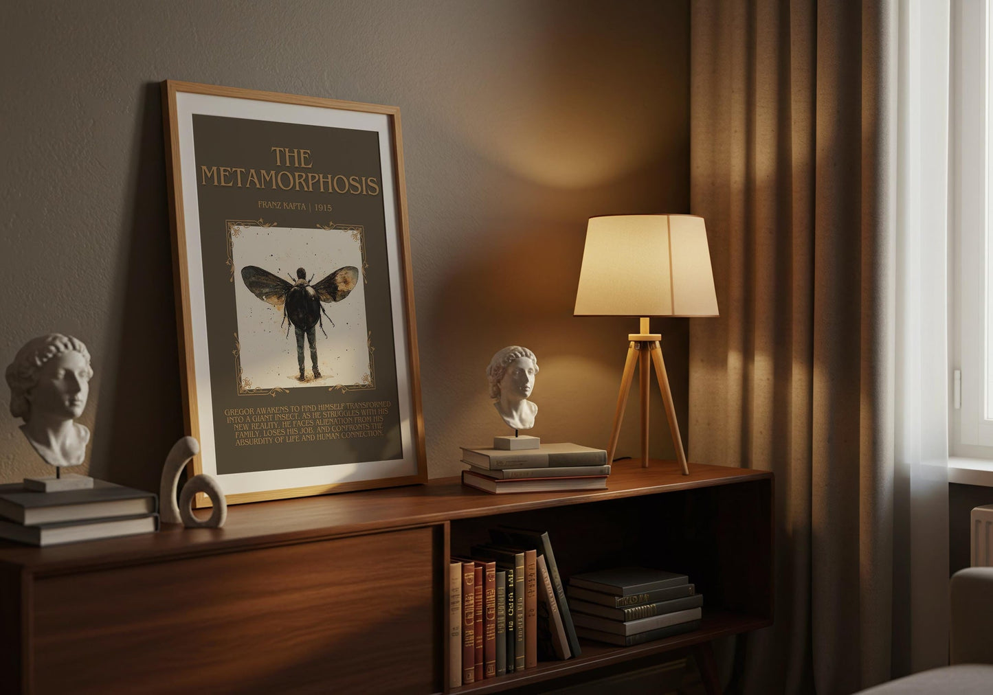Metamorphosis minimalist poster paired in gallery wall – literary art prints