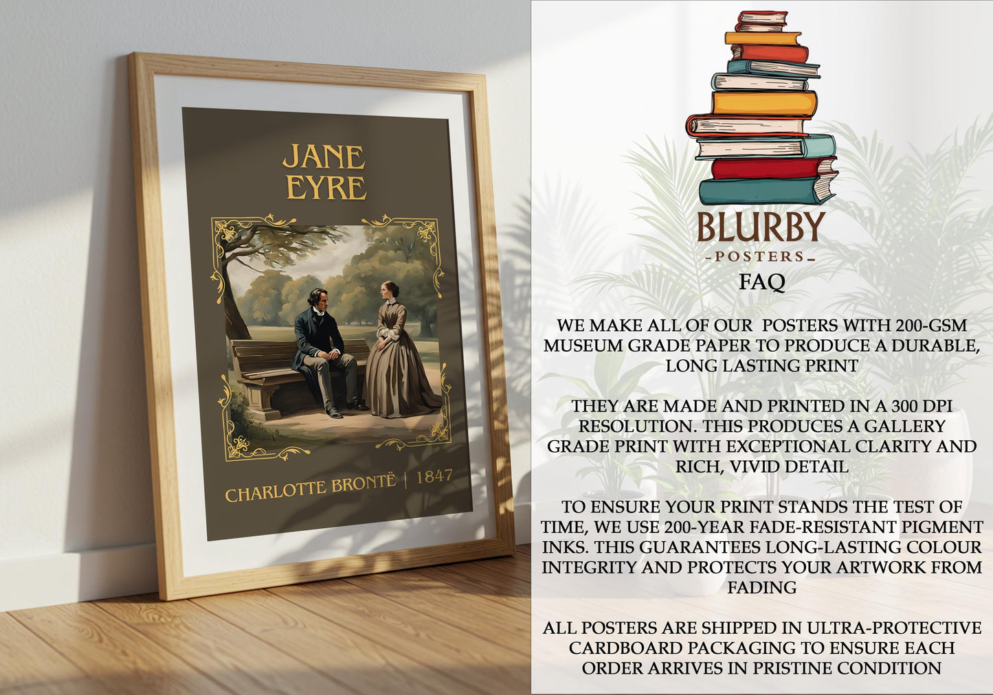 Jane Eyre by Charlotte Bronte | Descriptive Book Poster | Minimalist