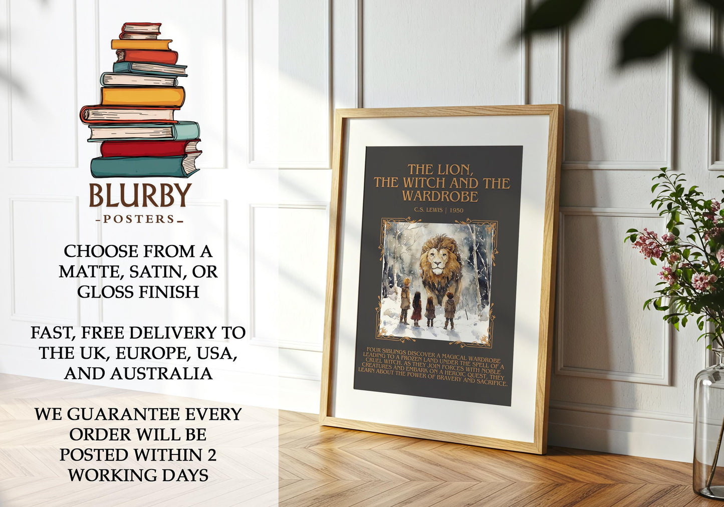 The Lion, The Witch and The Wardrobe by C.S.Lewis | Descriptive Book Poster | Blurby
