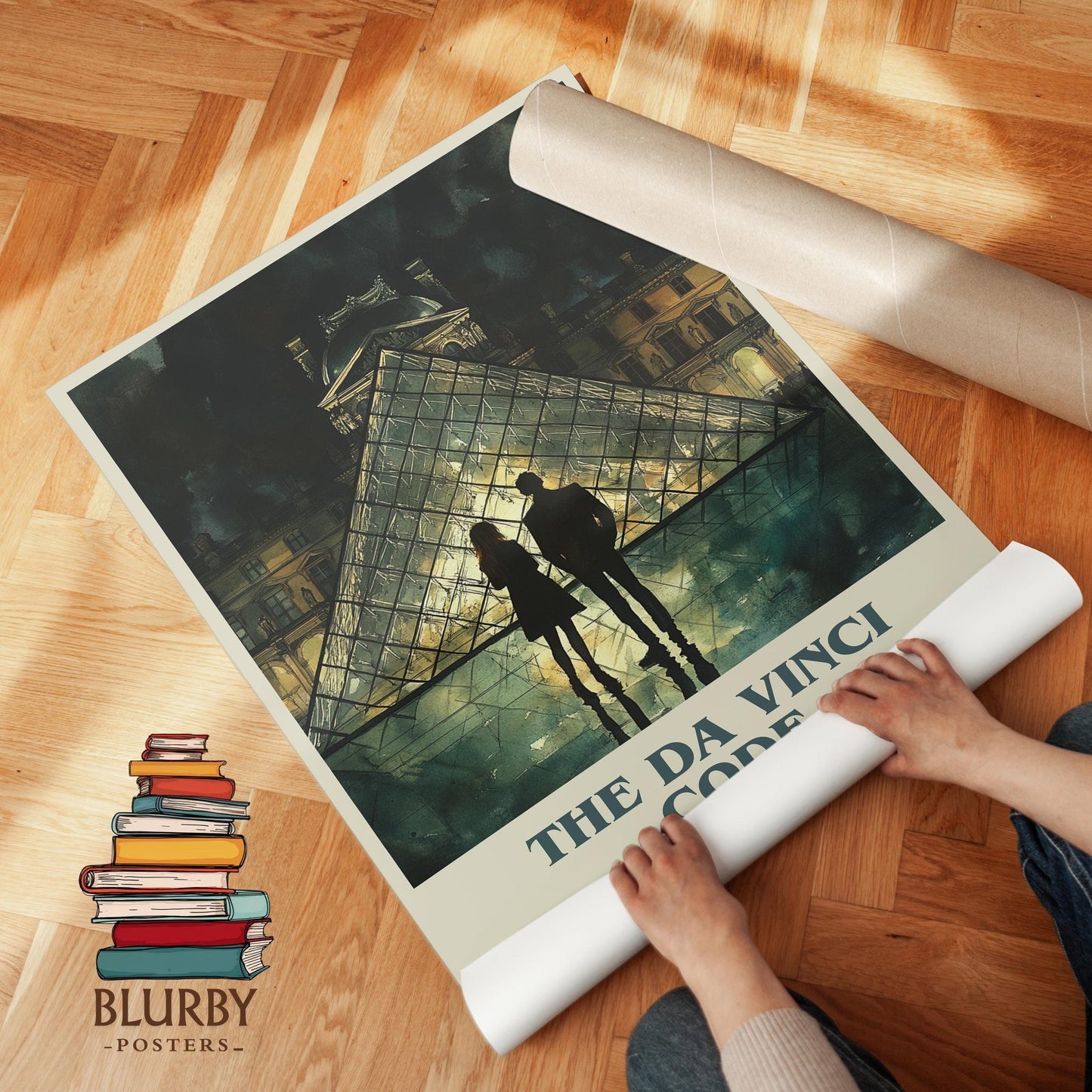 The Da Vinci Code book cover poster paired in gallery wall – literary art prints