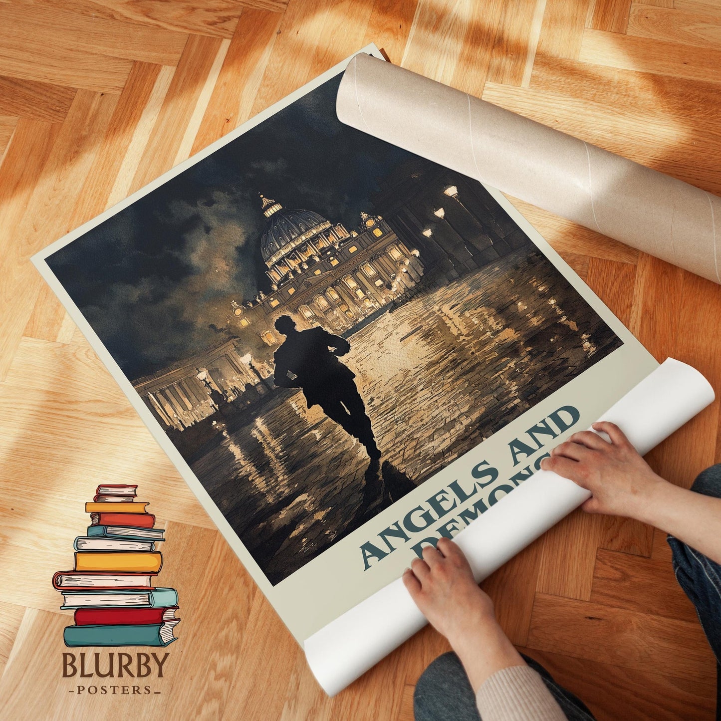 Angels And Demons book poster packaging – museum-quality print rolled in protective tube