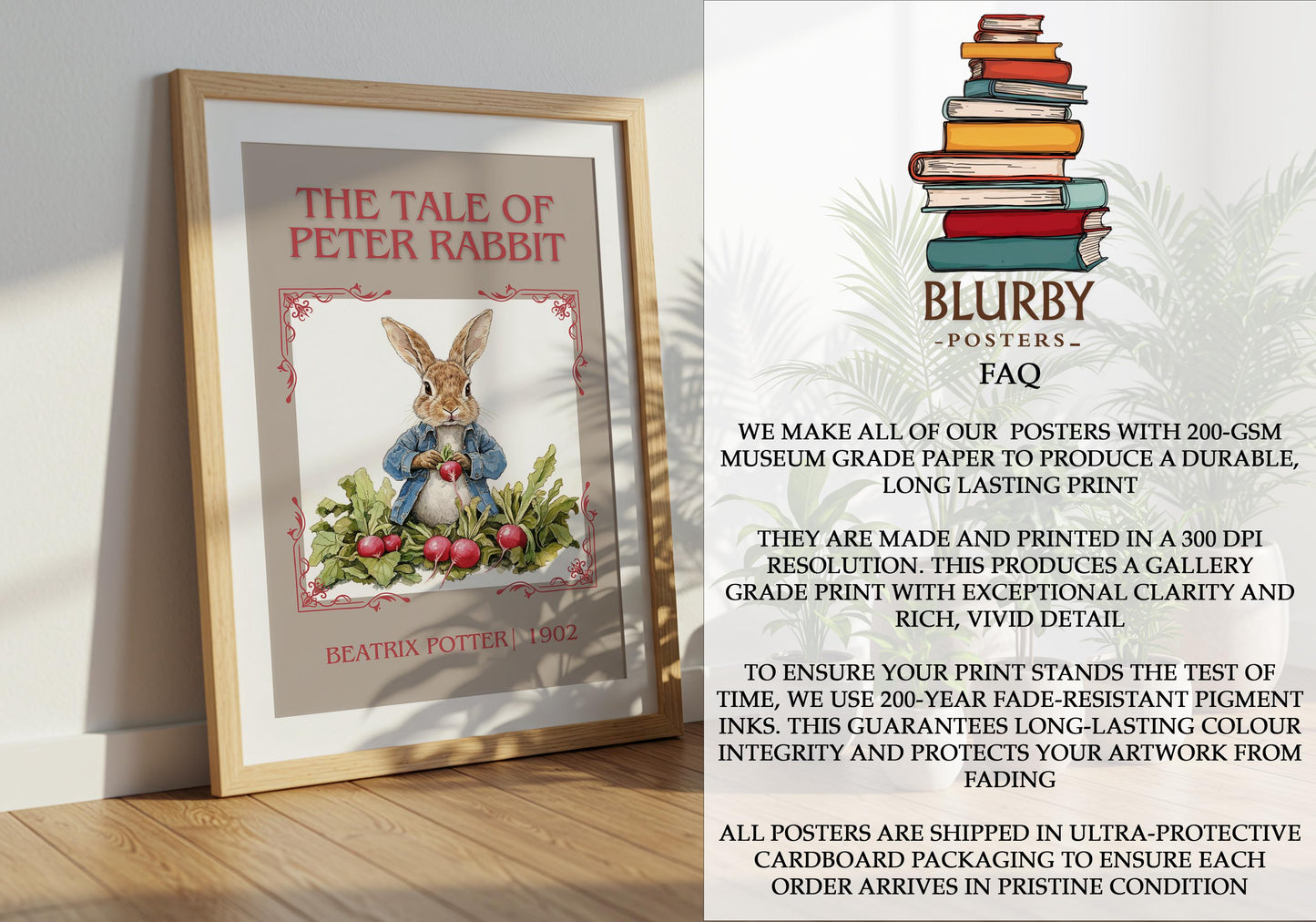 The Tale Of Peter Rabbit by Beatrix Potter | Descriptive Book Poster | Minimalist
