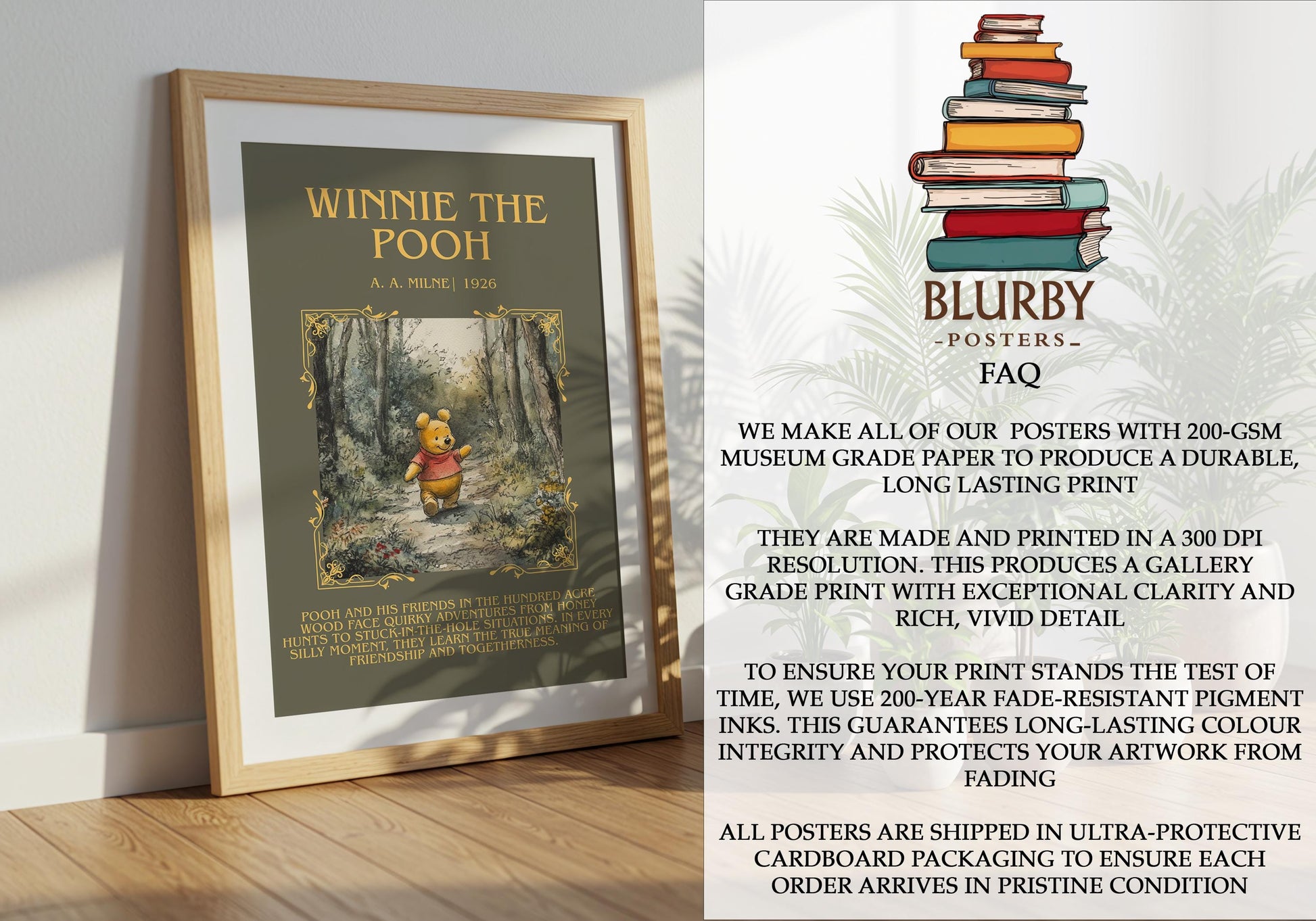 Winnie The Pooh by A.A. Milne | Descriptive Book Poster | Blurby
