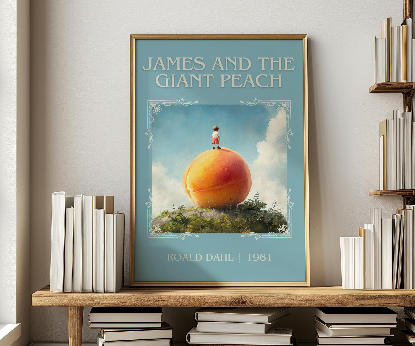 James And The Giant Peach by Roald Dahl | Descriptive Book Poster | Minimalist
