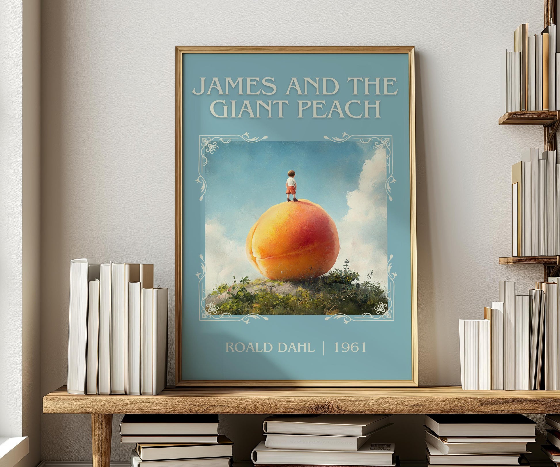 James And The Giant Peach by Roald Dahl | Descriptive Book Poster | Minimalist