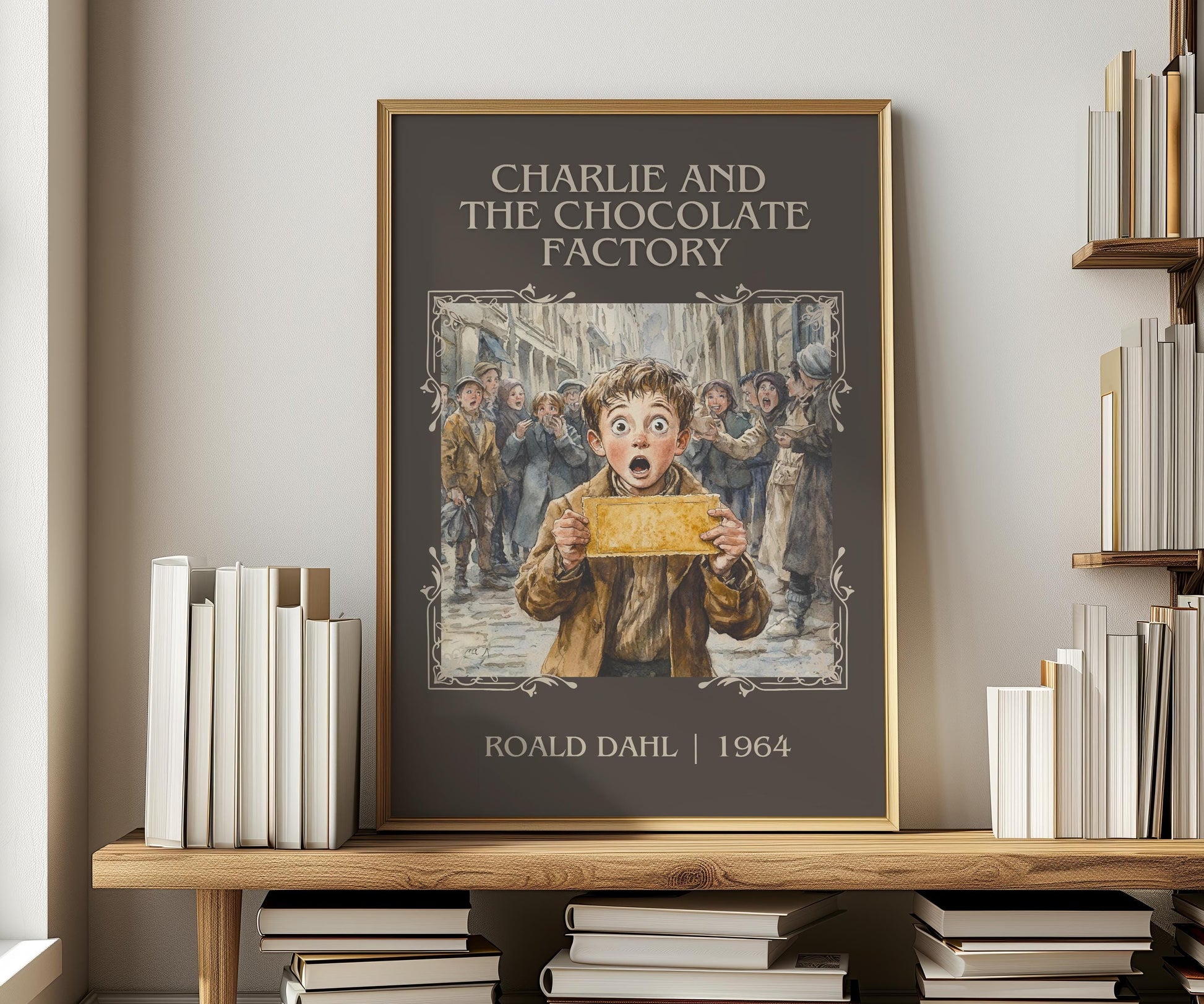Charlie and The Chocolate Factory by Roald Dahl | Descriptive Book Poster | Minimalist