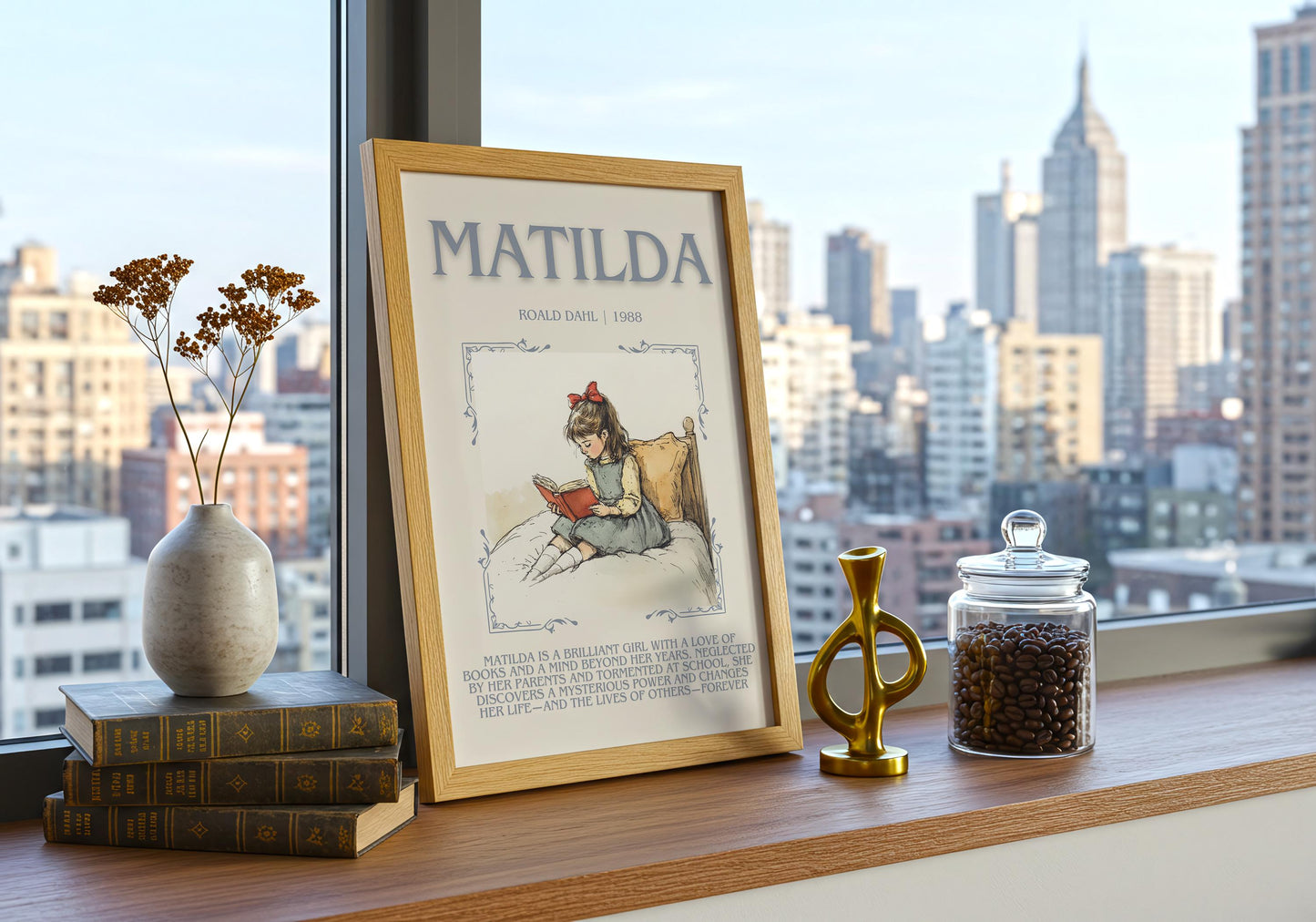 Matilda by Roald Dahl | Descriptive Book Poster | Blurby