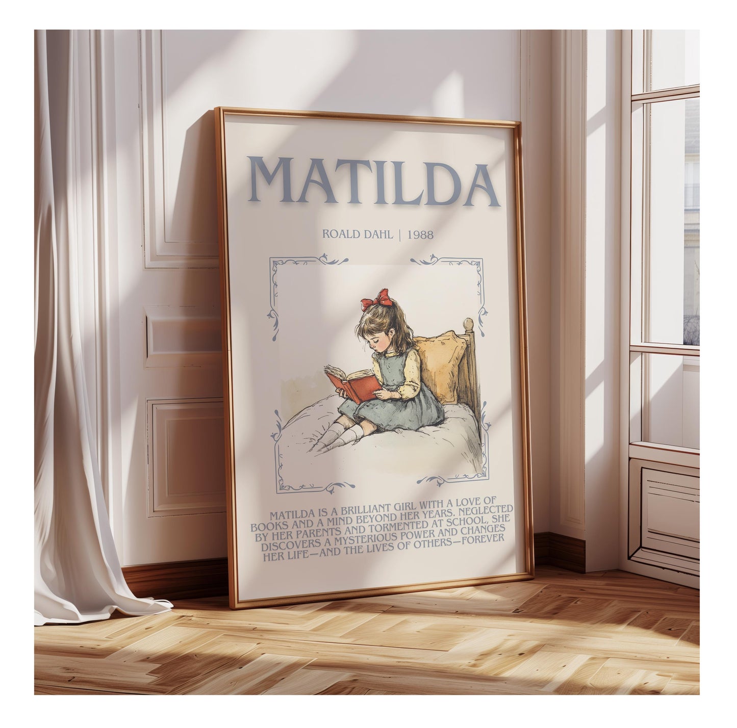 Matilda by Roald Dahl | Descriptive Book Poster | Blurby