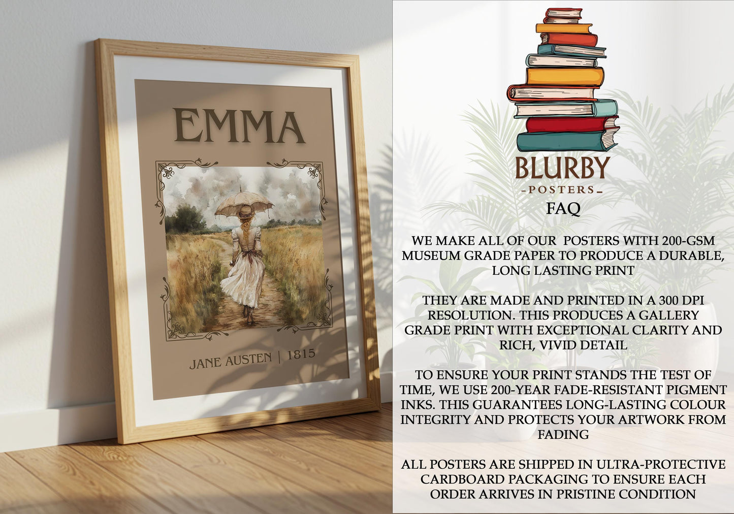 Emma by Jane Austen | Descriptive Book Poster | Minimalist