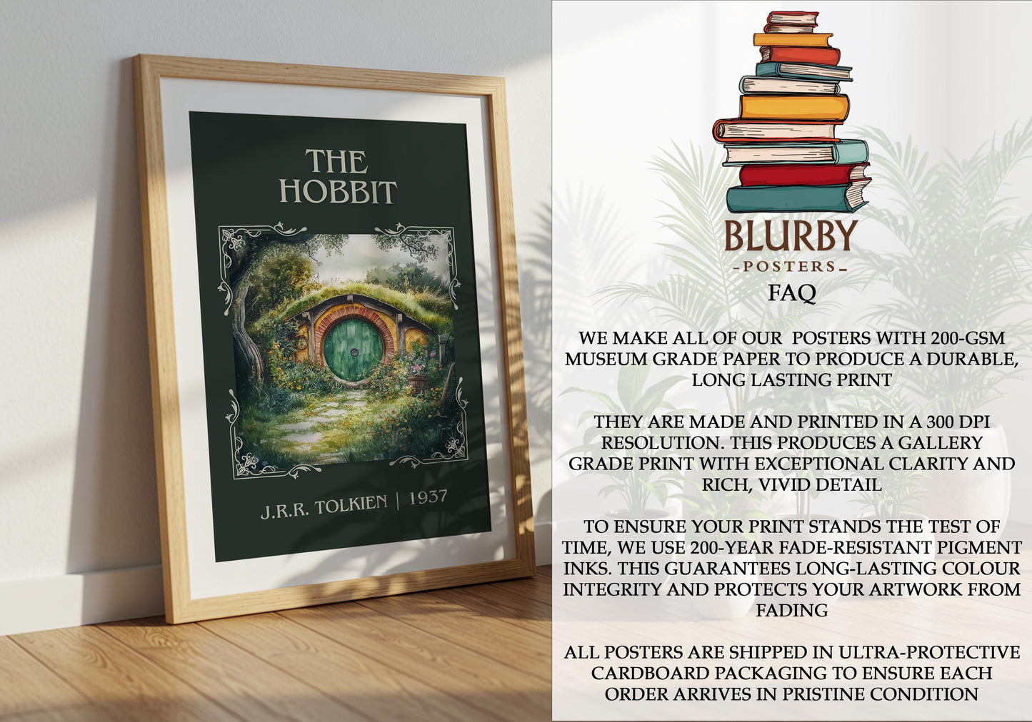 The Hobbit by J.R.R. Tolkien | Descriptive Book Poster | Minimalist