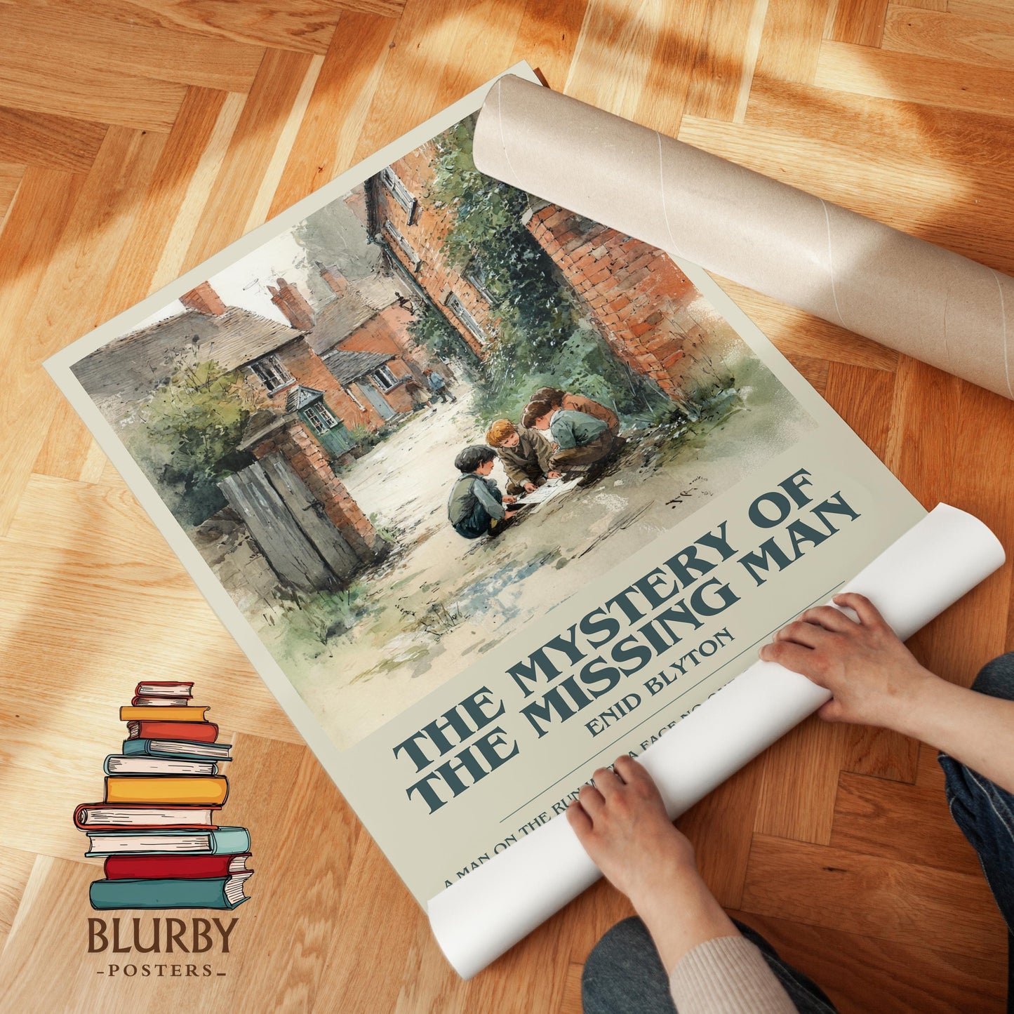 The Mystery Of The Missing Man book poster packaging – museum-quality print rolled in protective tube