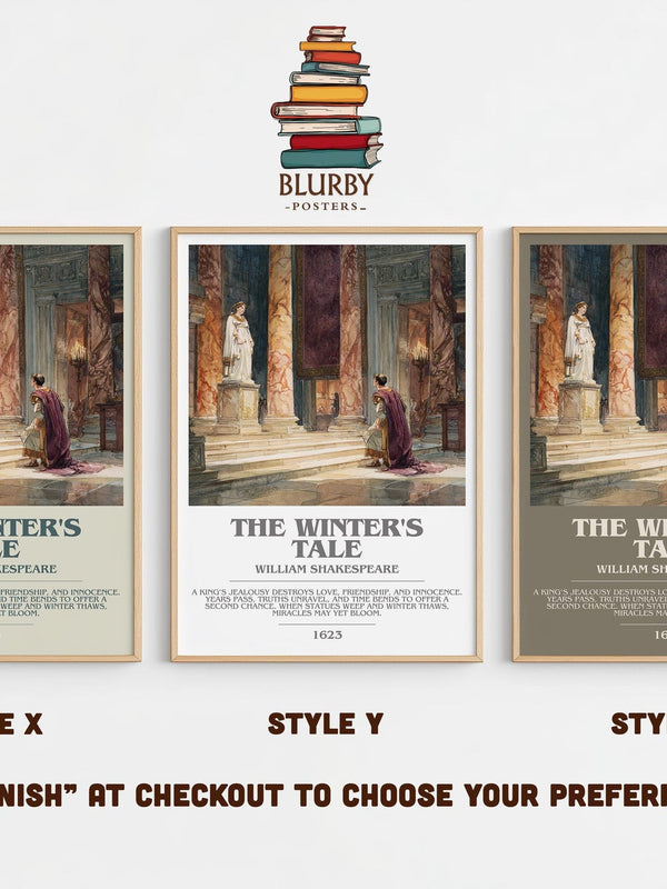 The Winter's Tale bookish poster colour and style options – William Shakespeare book art