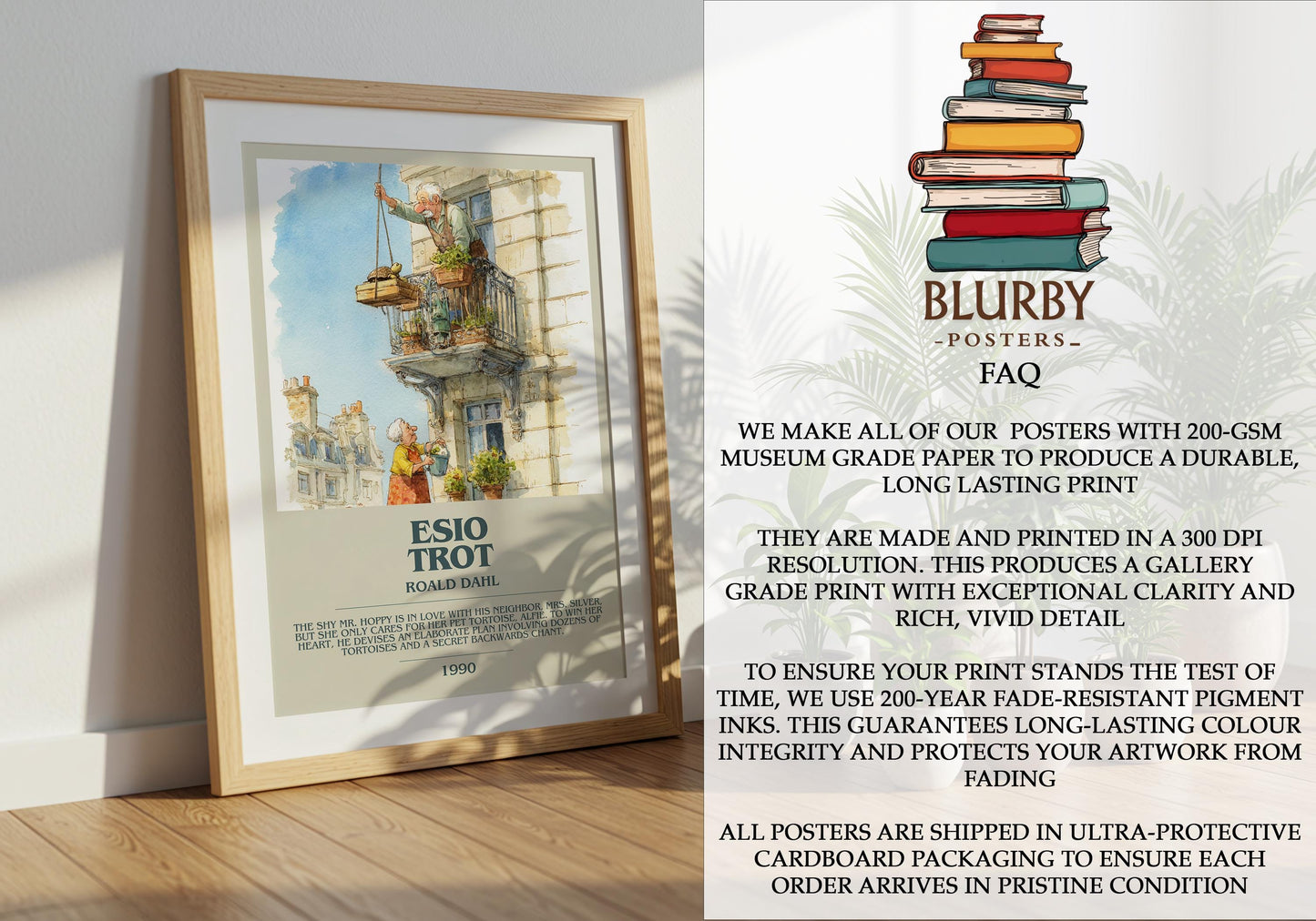 Esio Trot by Roald Dahl | Descriptive Modern Book Art | Poster