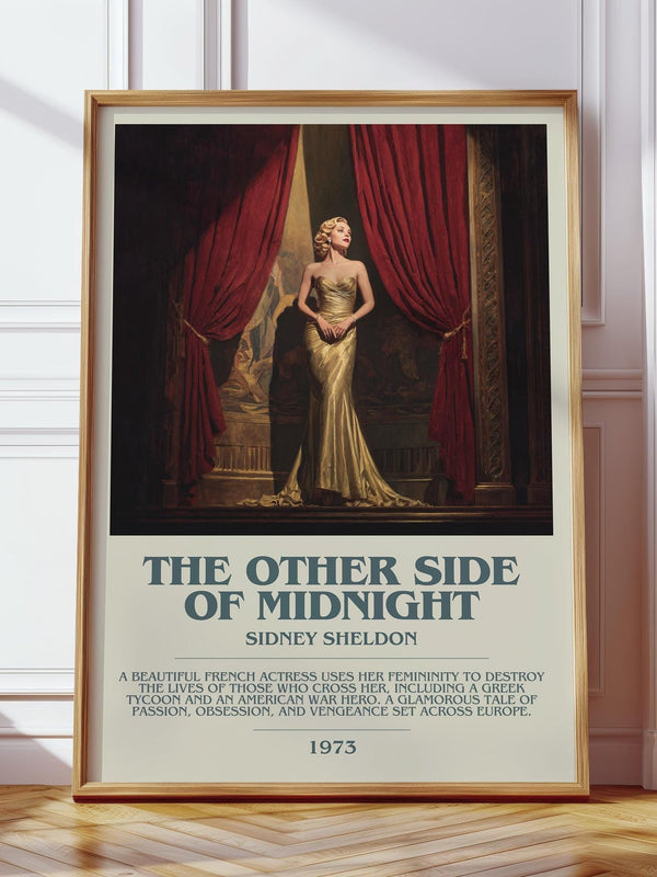 The Other Side of Midnight bookish print in frame leaning in hallway – romance wall art