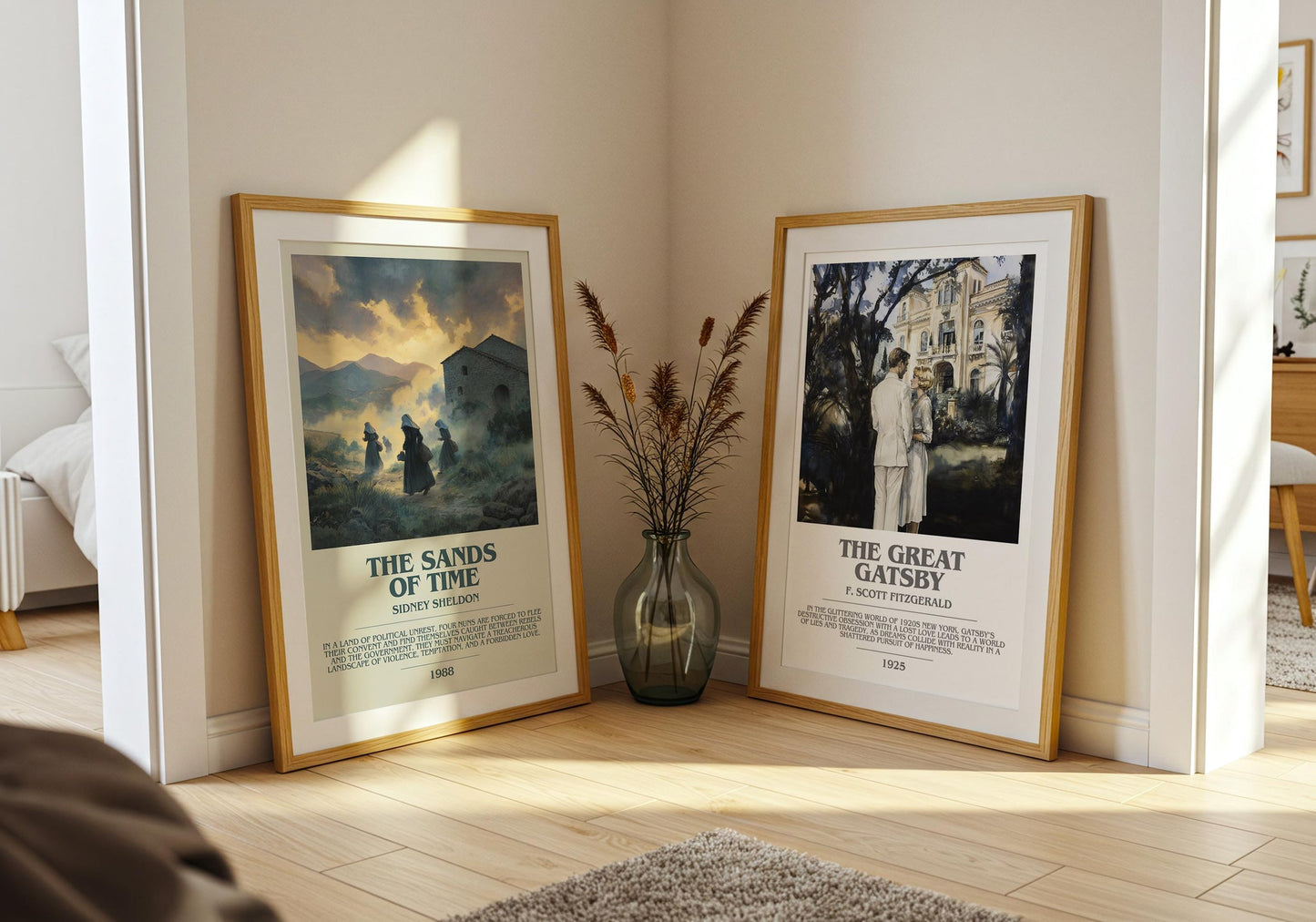 The Sands of Time bookish poster paired in gallery wall – literary art prints