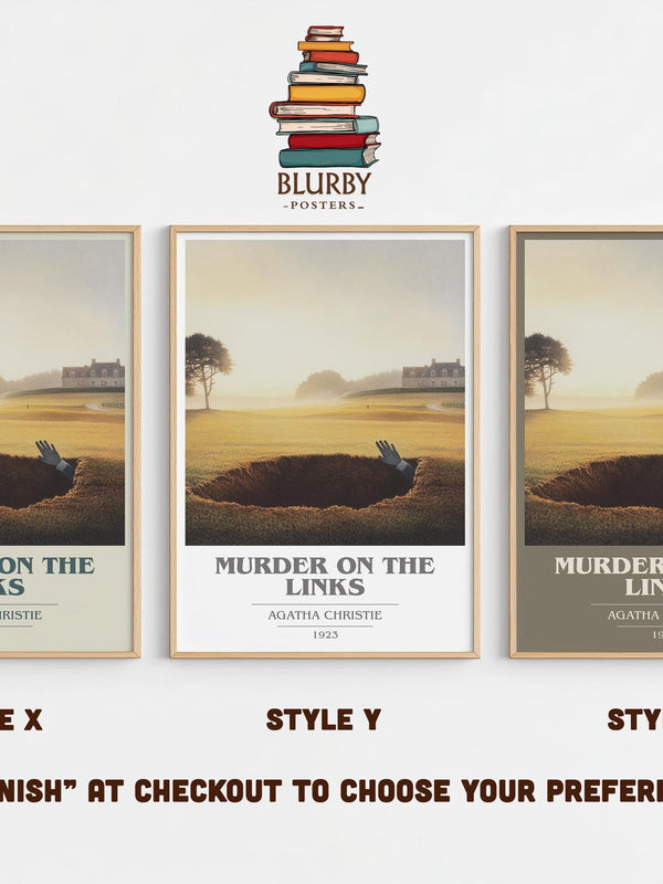 The Murder on the Links book cover poster colour and style options – Agatha Christie book art