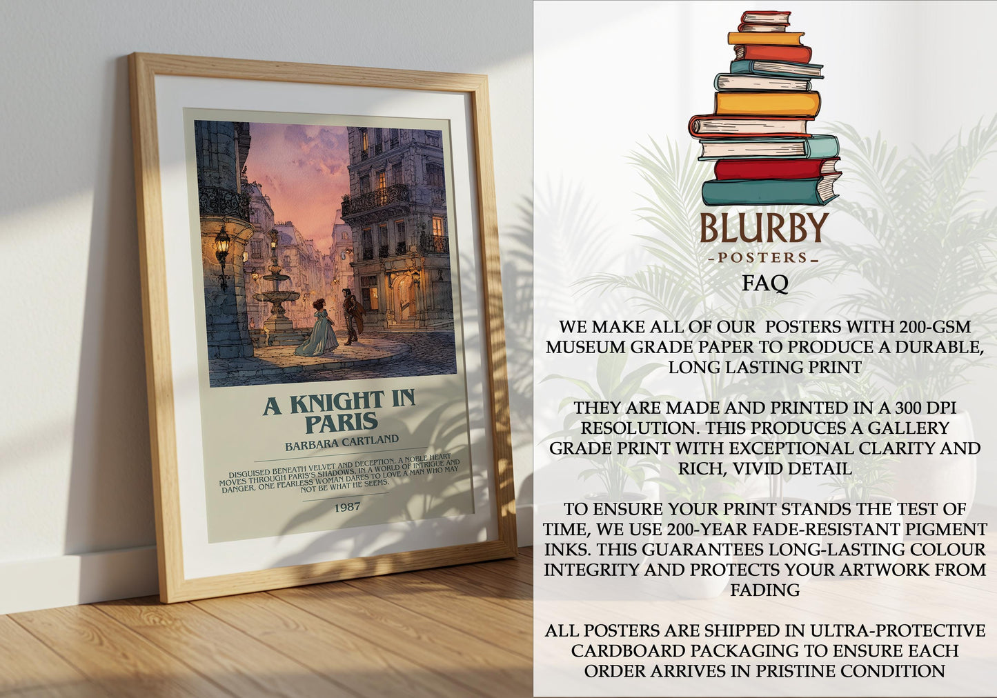 The Knight In Paris by Barbara Cartland | Descriptive Modern Book Art | Poster