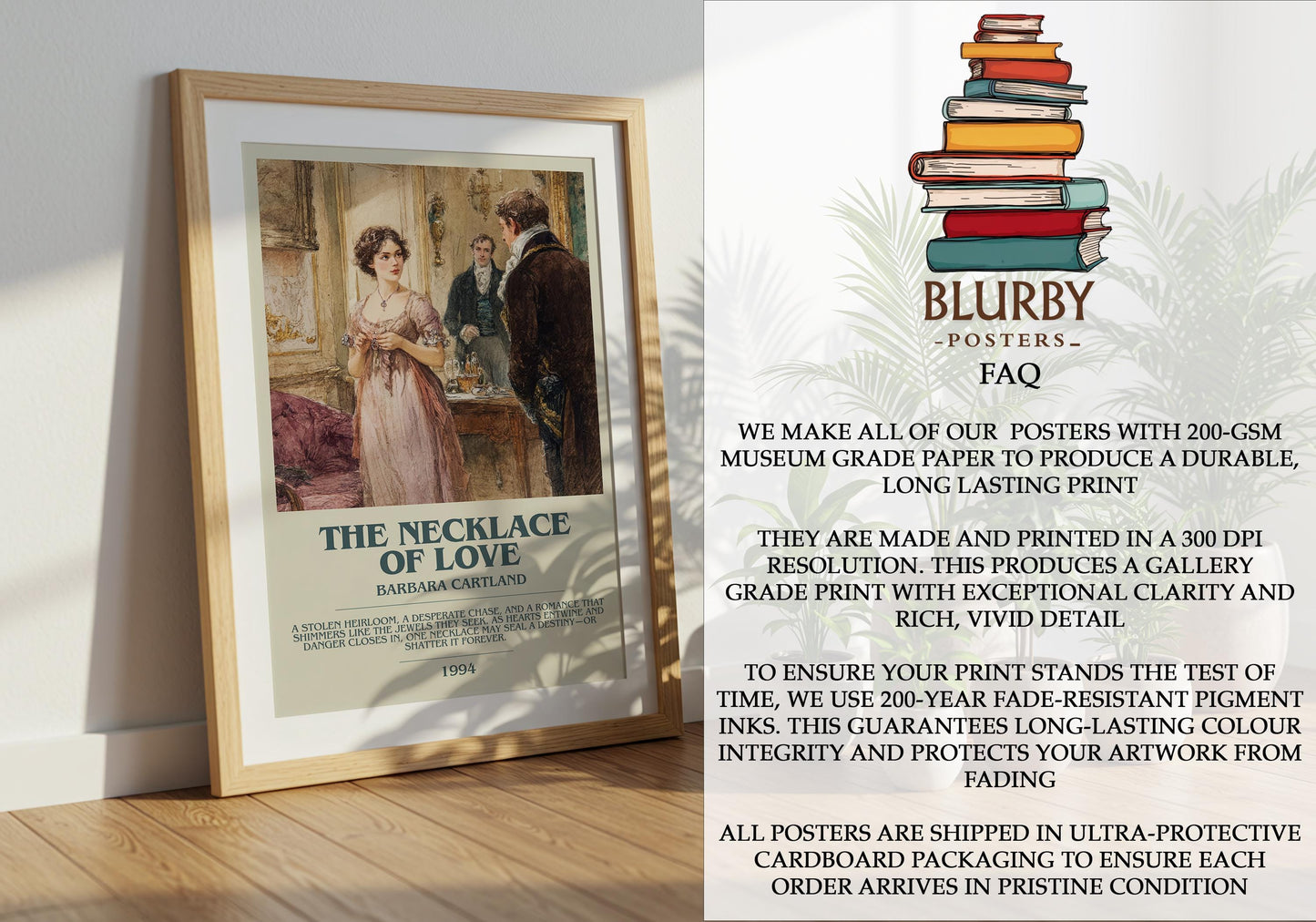 Necklace Of Love by Barbara Cartland | Descriptive Modern Book Art | Poster